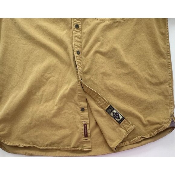 THE TERRITORY AHEAD Mens Jean Shirt XL Cotton Button Up Mustard Grandpacore READ - Picture 6 of 13